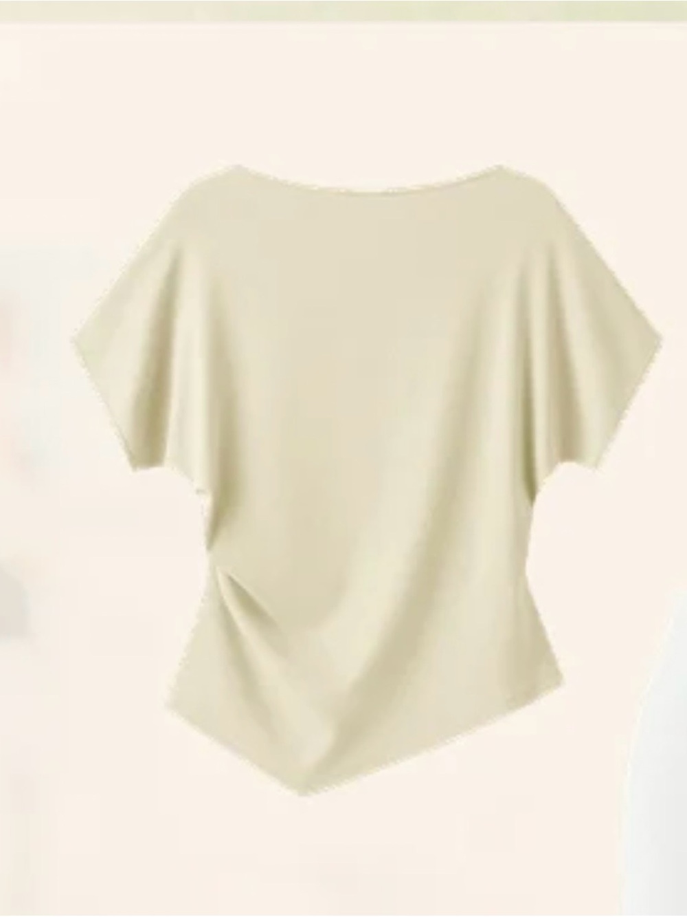 OGL Boatneck Angled Summer Tee in Butter Cream Color NWT